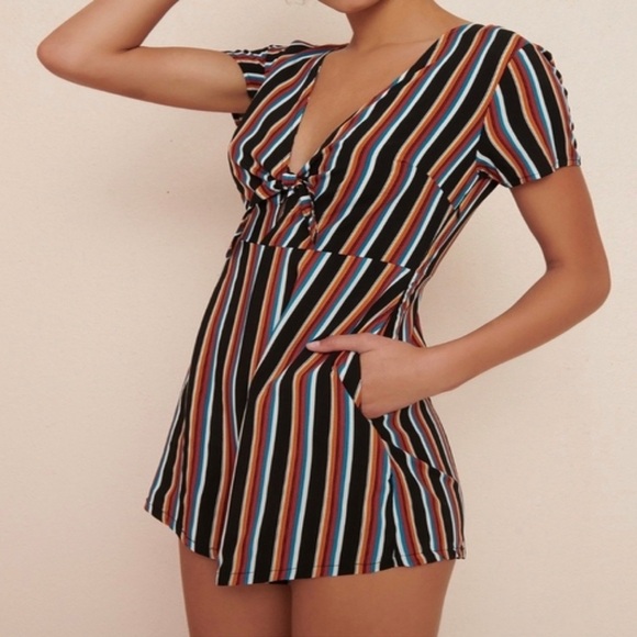 Garage Knot Front Romper - Picture 3 of 6